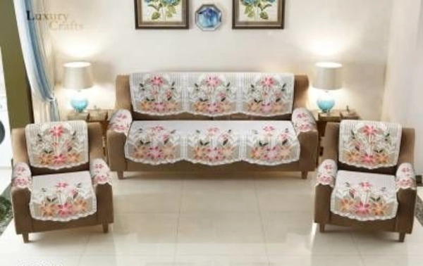  Graceful Versatile 5 Seater  Cotton  Sofa Cover Sets -  Free Size, Cotton, Floral, Multipack of1